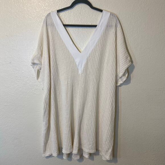 ASOS Design Ivory Beach Coverup Romper Playsuit Plus Size 22 - Picture 1 of 7